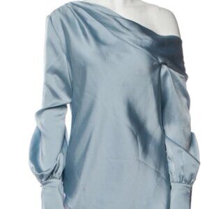 SIMKHAI Alice Draped Satin One-Shoulder Top